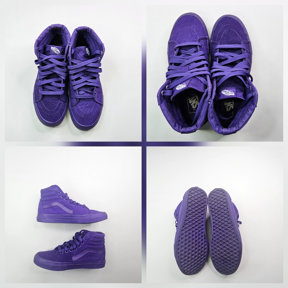 Vans Sk8-Hi Sneakers Unisex Women 7.5 Men 6 Purple Monochromatic Canvas High Top - Picture 9 of 9
